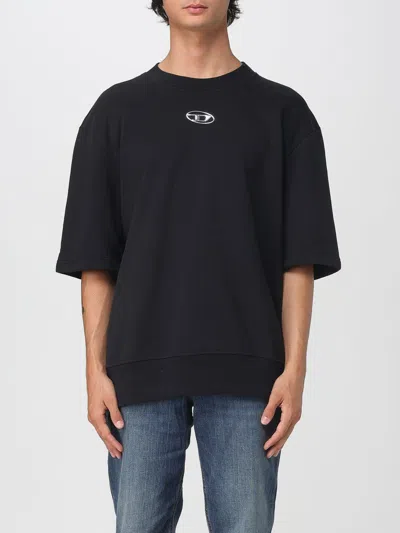 Diesel Just' Black Crewneck T-shirt With Logo Detail In Cotton