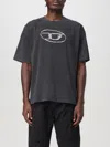 Diesel T-shirt Sfumata Con Stampa Oval D In Schwarz