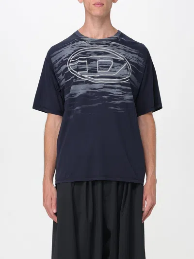 Diesel Cotton T-shirt With Oval D Print In Black