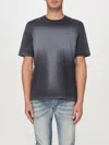 Diesel T Adjust Q2 T Shirt Characteristics Black Cotton Jersey Weave Logo On The Chest Gradient Effe In Charcoal
