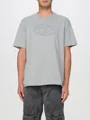 Diesel T-shirt Brodé En Coton In Grey
