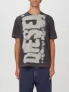 Diesel T-shirt With Splotched Logo In Grey