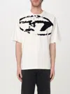 Diesel T-shirt With Distressed Flock Print In White