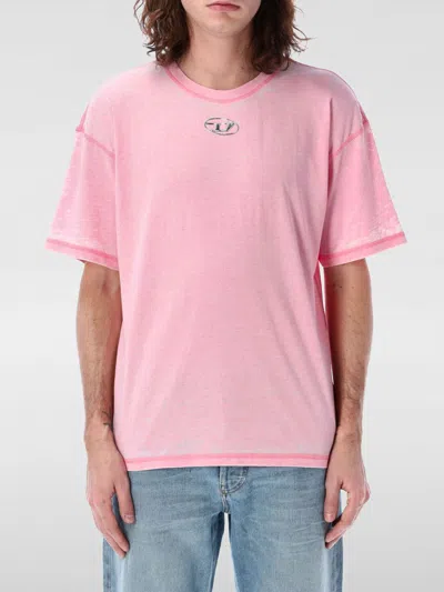 DIESEL T-SHIRT DIESEL MEN COLOR PINK,G57018010