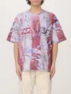 Diesel Multicolor T-shirt With Faded Logo On The Front And Back In Red