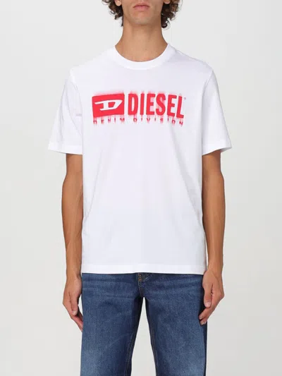 Diesel T-shirt With Smudged Logo Print In White