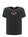 Diesel T-shirt Sfumata Con Stampa Oval D In Grigio
