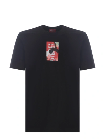 Diesel T-just-n11 Cotton T-shirt In Black