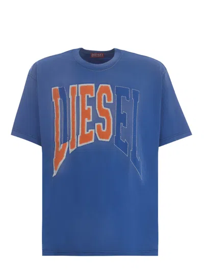 Diesel T-shirt  T-wash-n Made Of Cotton Jersey In Bluette