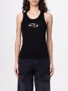 Diesel M Onerva Knitted Top With Logo Plaque In Black