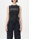 Diesel Sleeveless Top With Zip Detail In Black