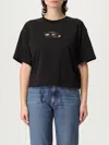 Diesel T-buxt-crop Cotton T-shirt In Black