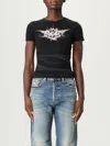 Diesel Womens 02 T-ele-p2 Graphic-print Cotton-jersey T-shirt In Black