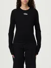 Diesel Women M-valari Top In Black Ribbed Stretch Jersey In Black