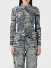 Diesel Broken Denim Cut-out Shirt In Blau
