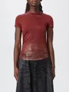 Diesel T-shirt  Woman Color Brown In Burgundy