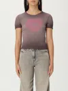 Diesel T-ele T-shirt In Washed Purple Stretch Cotton