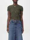 Diesel T-uncutie-long-p2 Distressed T-shirt In Grün