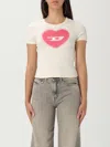 Diesel T-ele Heart-logo T-shirt In White