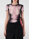 Diesel 't-dasha' Multicolor T-shirt With All-over Bandana Print And Side Scarf Detail In Silber