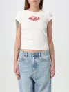 Diesel 't-lins' White Top With Contrasting Oval D Logo On The Front In White 1