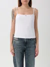 Diesel Stretch Cotton Jersey Logo Tank Top In White