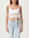 Diesel T-leya-tail Stretch Cotton Top In White