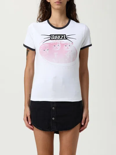 DIESEL T-SHIRT DIESEL WOMAN COLOR WHITE,H35337001