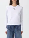 Diesel Ribbed Knit Crop Top With Cut-out Detail In White