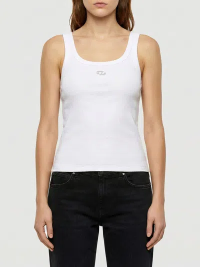 Diesel T-wife-od Stretch Cotton Tank Top In White