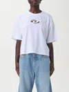 Diesel T-buxt-crop-od Cotton T-shirt In Weiss