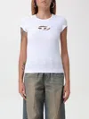 Diesel Crew Neck Short Sleeves Tops In Weiss