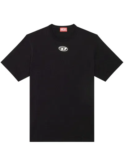 Diesel Mens 900 T-norm-iod Logo-embroidered Cotton-jersey T-shirt In Black