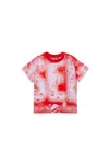 Diesel T-shirt In Jersey Allover Waterdrop  In Red