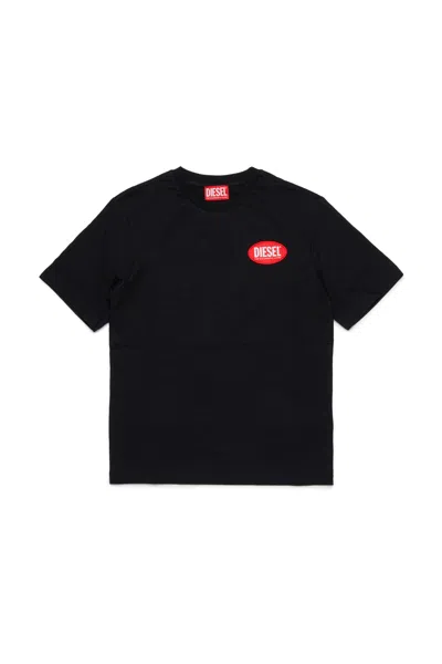 Diesel Kids' T-shirt In Jersey Con  Oval Label In Black