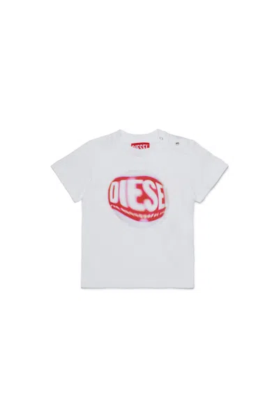 Diesel Kids' T-shirt In Jersey Con Grafica  Waterdrop In Gray