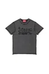 Diesel T-shirt In Jersey Con Grafica Gotica In Gray