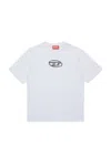 Diesel T-shirt In Jersey Con Logo Oval D Multi-layered In White