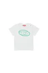 Diesel T-shirt In Jersey Con Maxi Logo Oval D In White