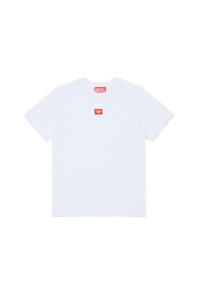 DIESEL JERSEY T-SHIRT WITH RED D PATCH