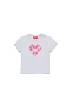 Diesel T-shirt In Jersey Stretch Con Grafica  Heart In White