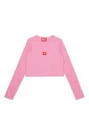 Diesel Logo-patch T-shirt In Pink