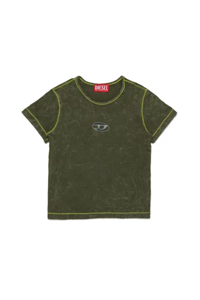 DIESEL VISCOSE BLEND T-SHIRT WITH SHADED MARBLED EFFECT