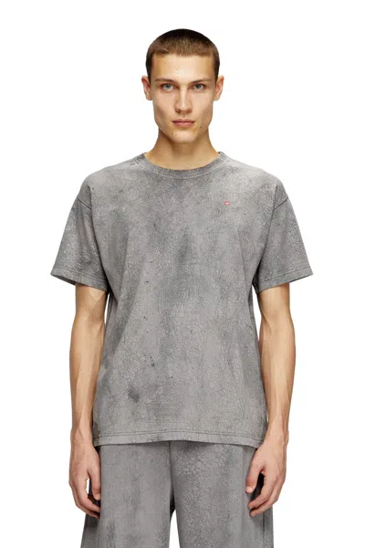 DIESEL T-SHIRT IN WAXED JERSEY