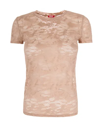 Diesel T-shirt Kasia-utlt In Pizzo In Brown