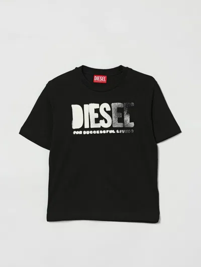 DIESEL DIESEL COTTON T-SHIRT WITH BLURRED PRINT