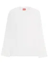 Diesel White Solid Round Neck T-shirt In White