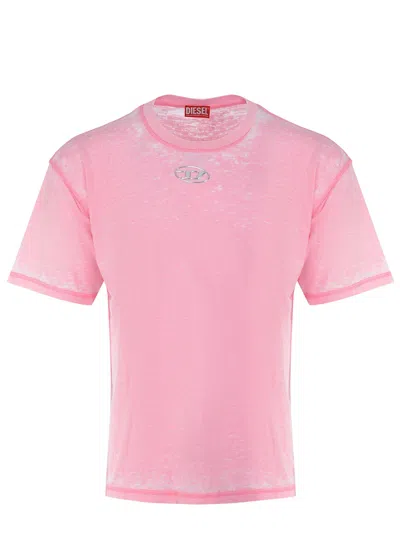 Diesel T Shirt Made Of Cotton Jersey. In Pink