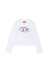 Diesel Oval D Acid Rain Branded Long Sleeve T-shirt In Neutral
