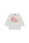 Diesel T-shirt Manica Lunga In Jersey Con Grafica  Funny Racing In White